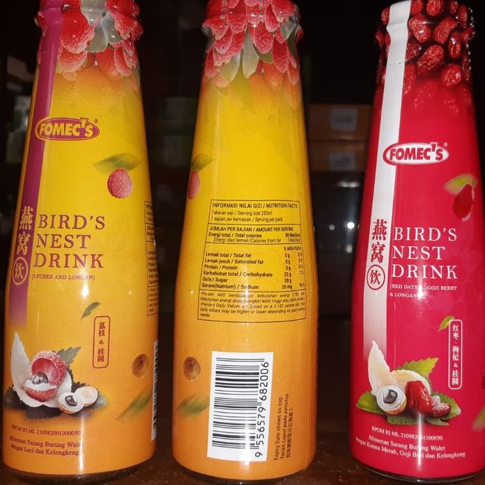 MINUMAN SEHAT SARANG BURUNG WALET KURMA MERAH , GOJI BERI & KELENGKENG FOMEC'S BIRD'S NEST DRINK