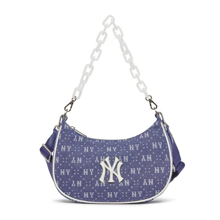 MLB Dia MONOGRAM Jacquard Denimlike Strap MLB Hobo Bag | MLB