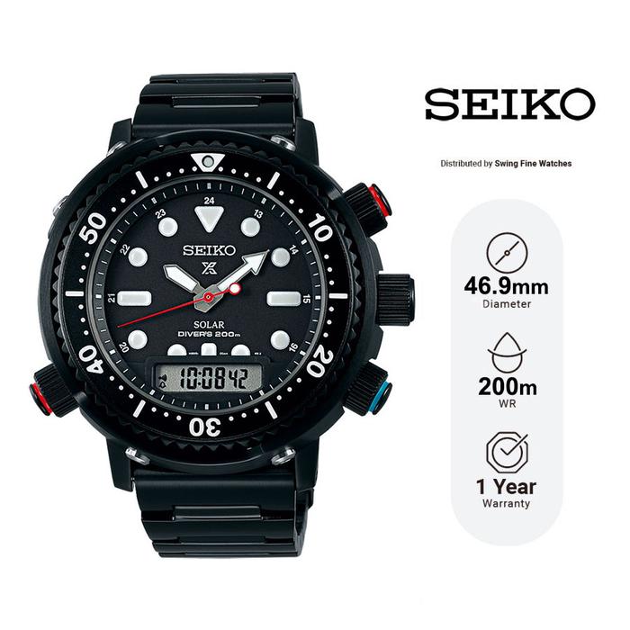 Jam Tangan Seiko Prospex SNJ037 SNJ037P1 Arnie Hybrid Analog Digital Solar Chronograph Diver Limited