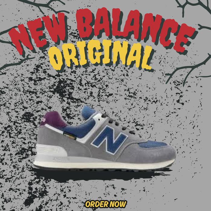Sepatu New Balance Classic 574 Grey Navy Men's ( U574KGN ) Original