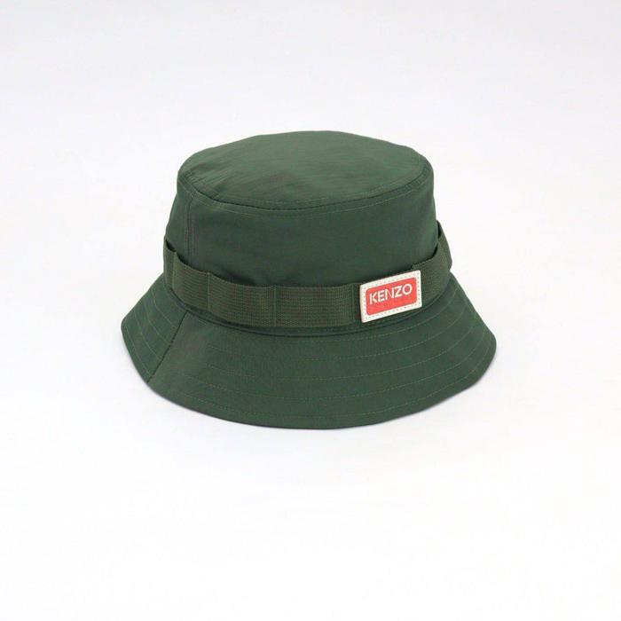KNZ Jungle Bucket Hat Met Patch in Dark Green
