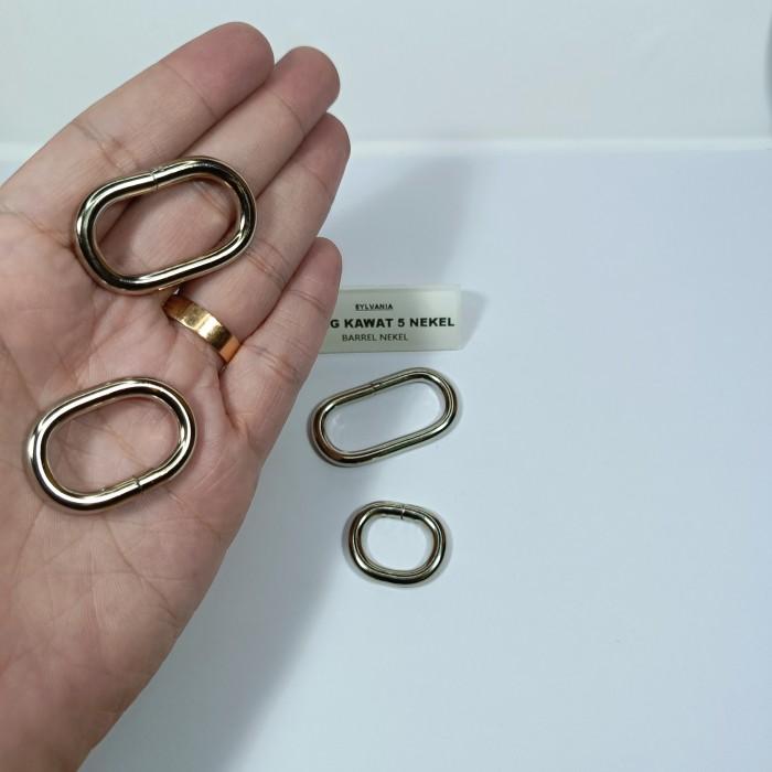 RING OVAL ROO NEKEL KAWAT 5 @12PCS, COATING BARREL NEKEL 20mm 25mm 32mm 38mm