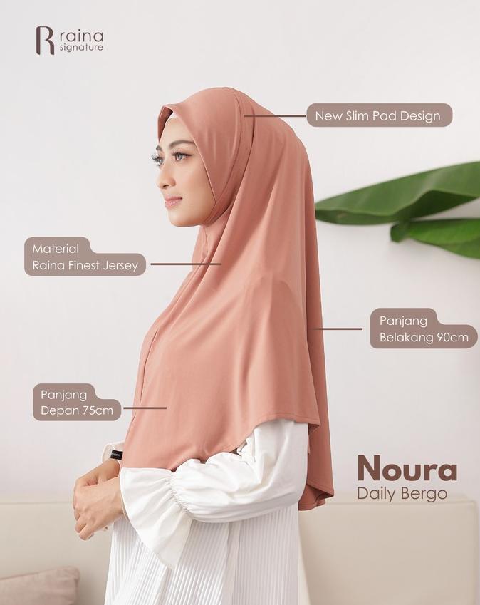 Raina Signature New Noura Bergo Instant Jersey Anti Tembem