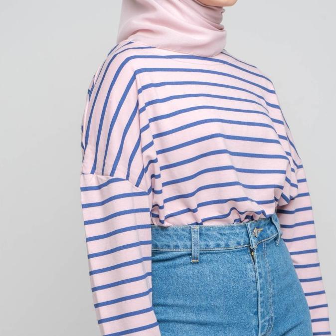 HijabChic Ulyani Pink Stripe Top