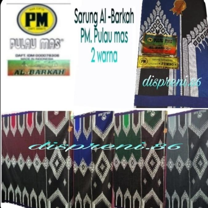 sarung pria polos hitam al barkah pulau mas jumbo original