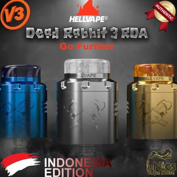 HELLVAPE RDA DEAD RABBIT V3 Indonesia Editon 24mm 810 RDA 3 AUTHENTIC
