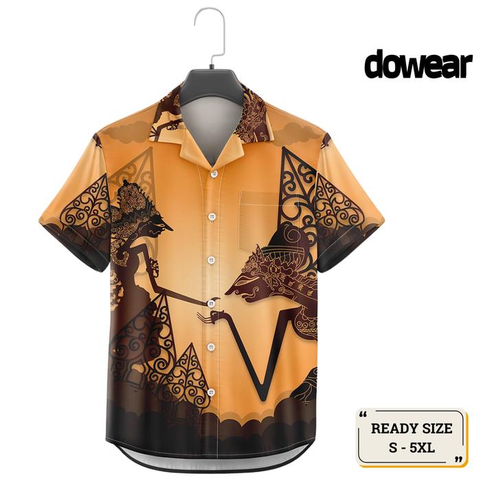 Dowear Baju Shirt Kemeja Motif Pria Wanita Unik Bermotif Kekinian Oversize Jumbo WAYANG KULIT 471