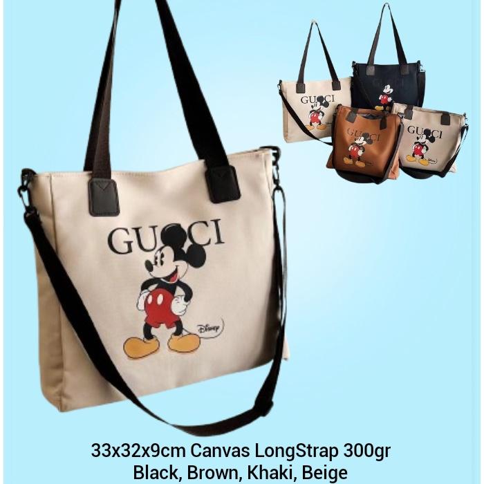 Gij. Tote Shopper Bag Tas Bahu Z4816 1kg4 GC MICKEY CANVAS TOTEBag