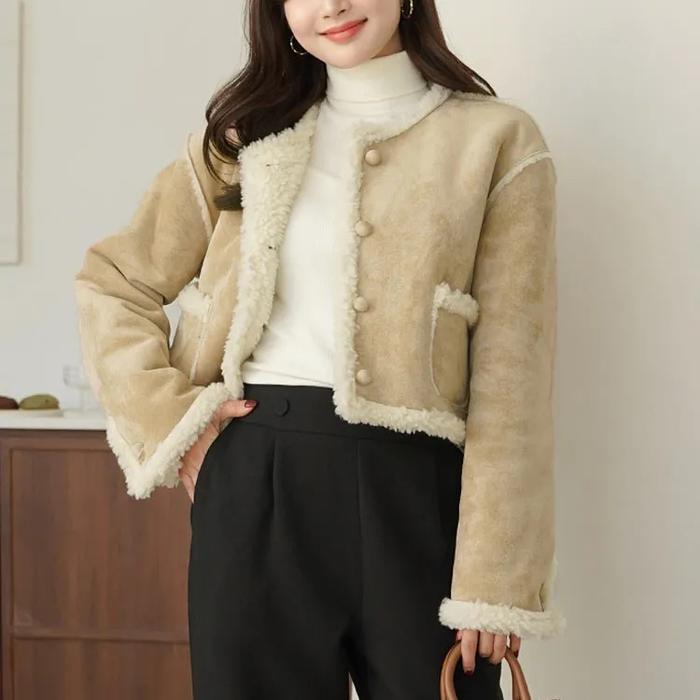 𝙋𝙍𝙀𝙇𝙊𝙑𝙀𝘿 8 Seconds Beige Winter Jacket Trendy Pakaian Musim Dingin Wanita Branded Fashion