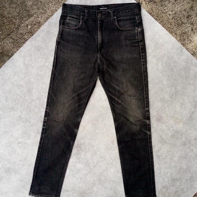 celana jeans panjang  feading BEAMS japan black