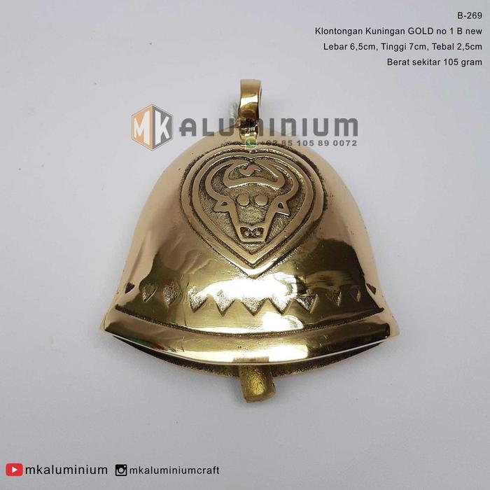 Klontong Sapi no 1 B Gold new - Bandul Kalung Kerbau Kuningan B269