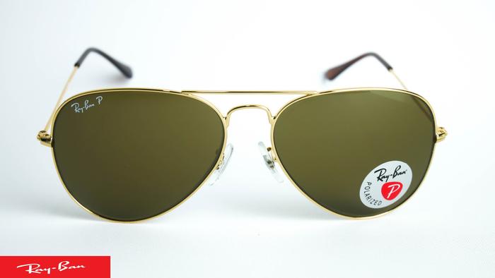 Kacamata Rayban Aviator RB3025 001/57 58 Gold Brown Original