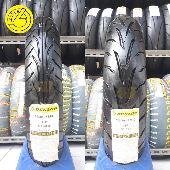 Ban DUNLOP GT601 Arrowmax Paket 90.80.17 dan 120.70.17 Ring 17 Tubeless Ban Harian Motor Vixion Verz