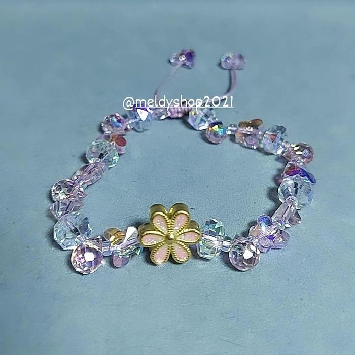 gelang ckrystal krystal bening swarovski manik kupu butterfly premium variasi emas asli 23k 24k moti