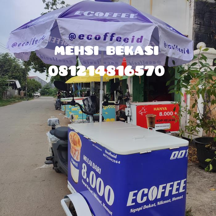 Gerobak sepeda listrik kopi keliling, minuman kopi,dll