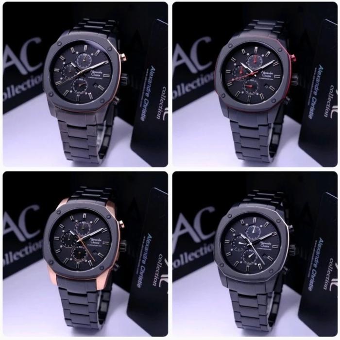 JAM TANGAN PRIA ORIGINAL ALEXANDRE CHRISTIE AC6658 - BLACK RED