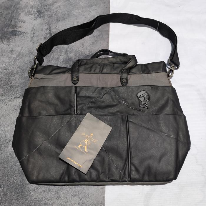 tas selempang pria porter hitam abu bekas