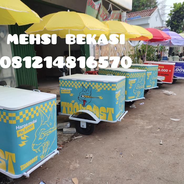 Gerobak sepeda listrik  kopi keliling minuman dingin