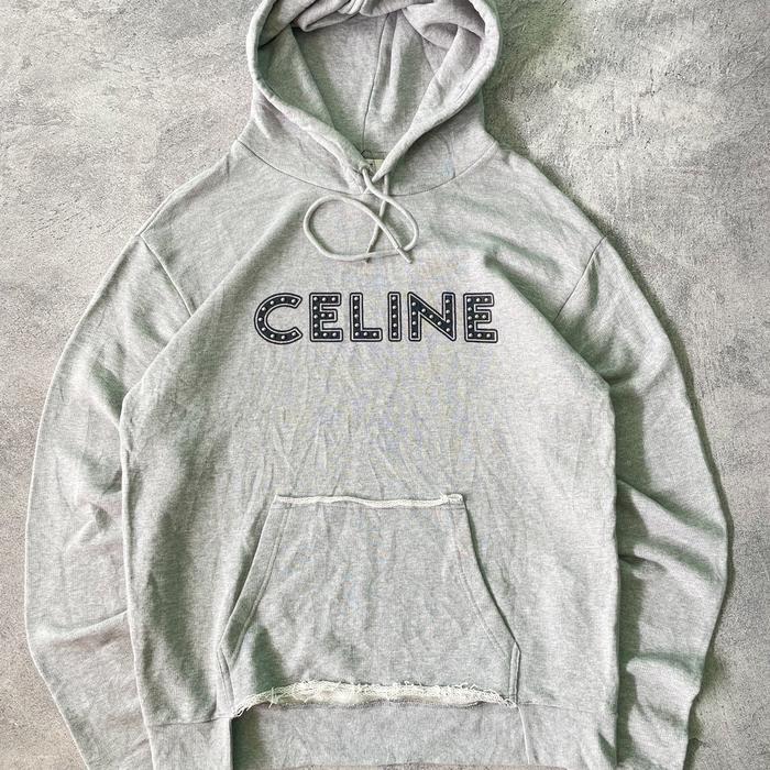Celine spellout destroyed hoodie authentic original