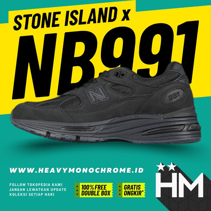 NB Balance 991v2 MiUK x Stone Island Ghost Pack Black Sneaker U991SK2 (Size 36-46.5)