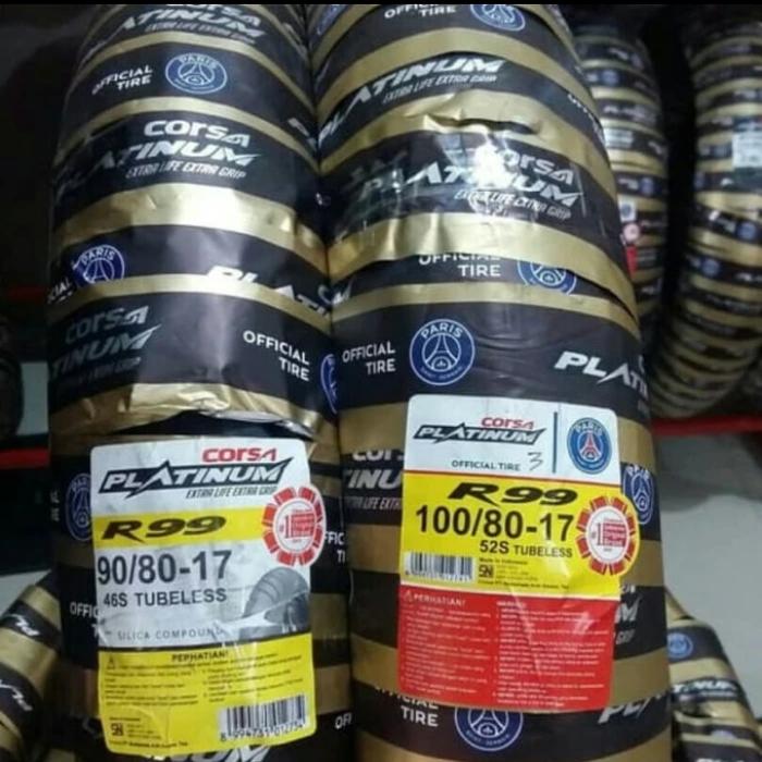 PAKETAN BAN LUAR CORSA PLATINUM R99 UK 90/80-17 DAN 100/80-17