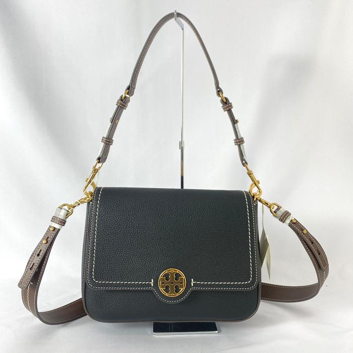 tas wanita tb felix vintage large flap shoulder black vj