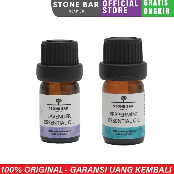 Stonebar Bundle Essential Oil Paket Lavender Peppermint 5 Ml Diffuser Air Humidifier Minyak Esensial