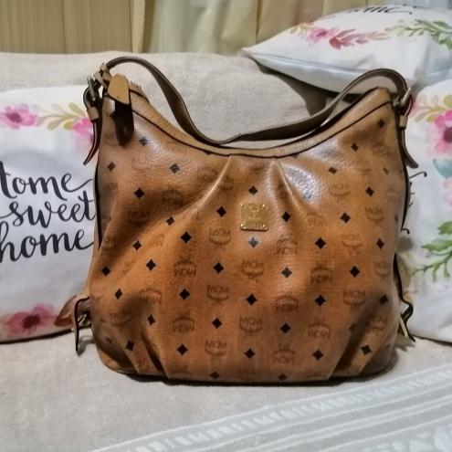 Tas Wanita MCM Hobo Cognac Visetos Leather Bag - Preloved Original