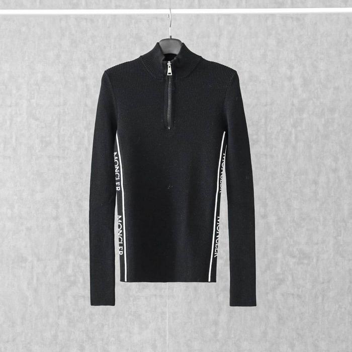 MON Ribbed Half Zip Sweater Black
