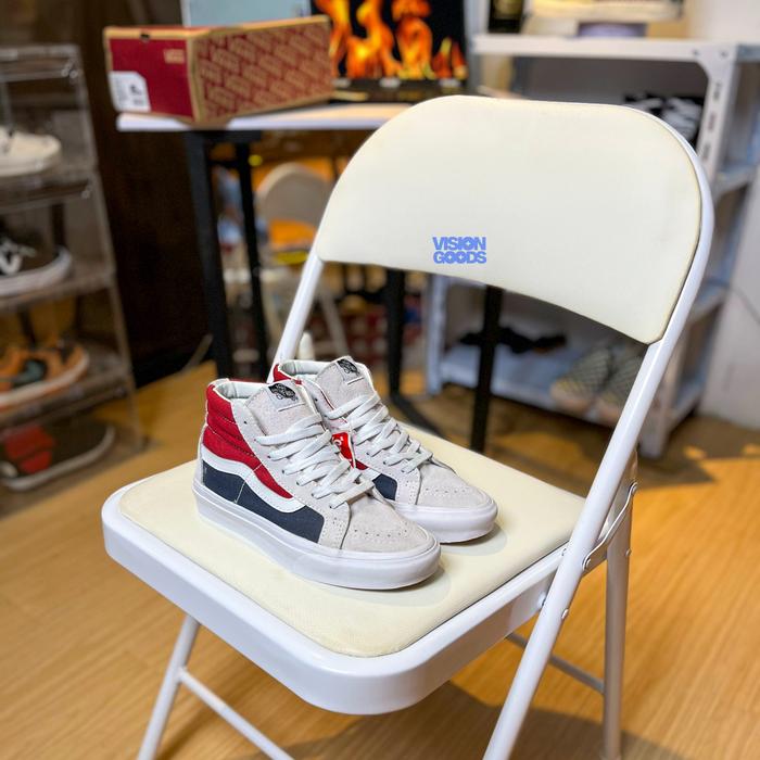 Sepatu Vans Sk8-High Retro Block White Red Dark Pepsi Original 100%