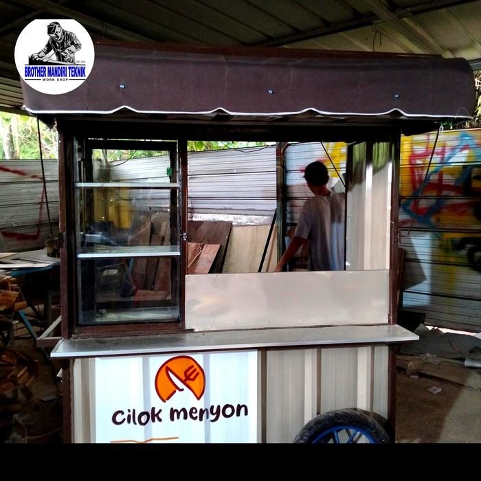 Gtobak cilok kuah/baso/mie ayam+ roda+knopi kain estetik