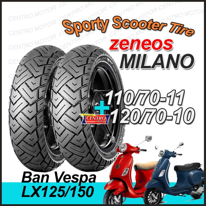 BAN VESPA LX125 ZENEOS MILANO PAKET BAN DEPAN+BLK