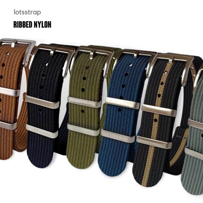 Tali Jam Tangan Nato Strap Nylon Strap Ribbed Nylon 18mm 20mm 22mm
