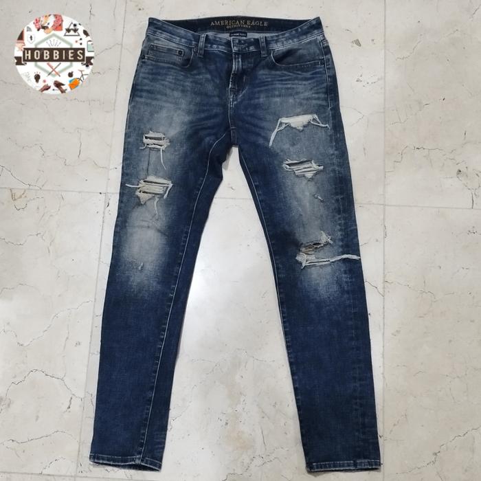 Celana Jeans Ripped Skinny American Eagle Size 30x32 Original Second Like New Man