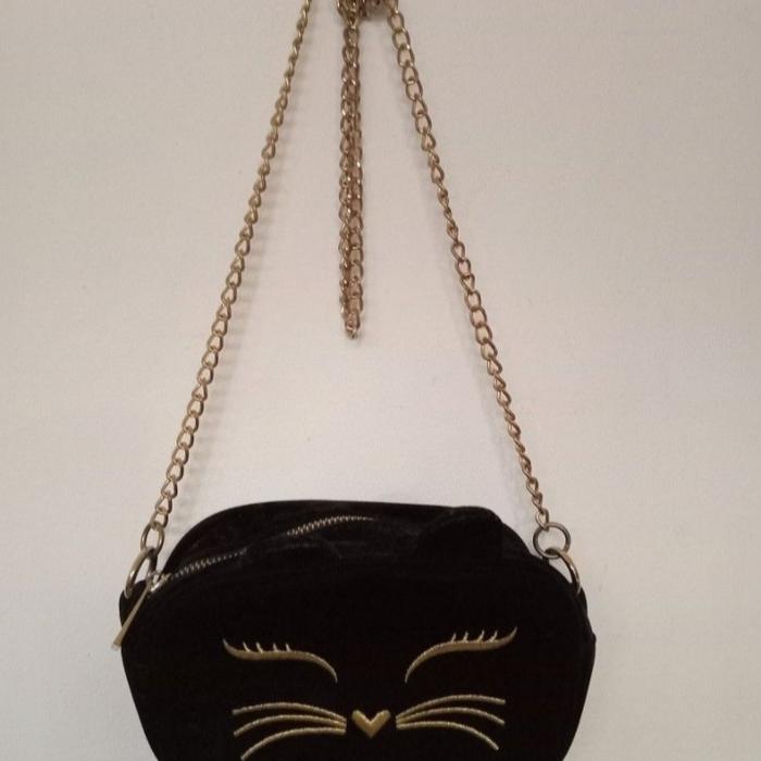 Asos Sling bag black/tas selempang rantai/tas hitam mini cewek