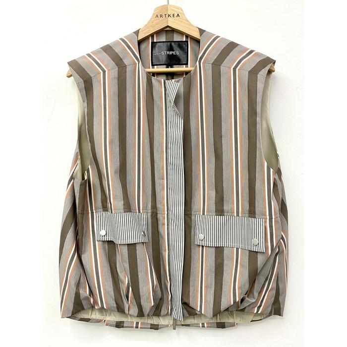 Seal Grey Volume Jacket Vest - Ukuran S - ARTKEA Stripes for GADIS Special Sale