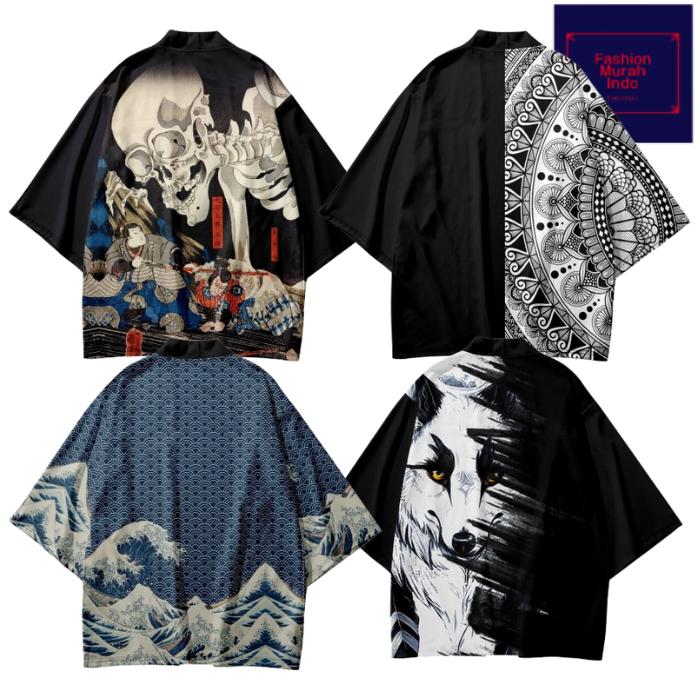 Kimono haori model baru pria wanita cardigan outer unisex cosplay jepang harajuku street style ukura