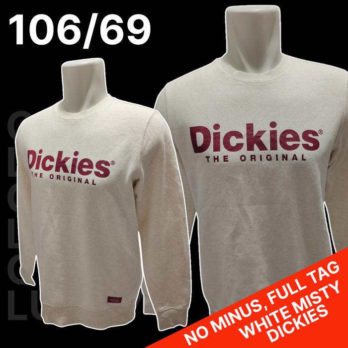 Sweater White Misty Dickies Original/Crewneck White Mist Dickies,Bekas