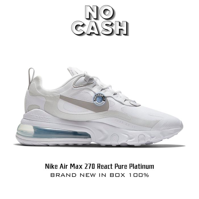 Sepatu Nike Air Max 270 React Pure Platinum Brand New In Box 100% Ori