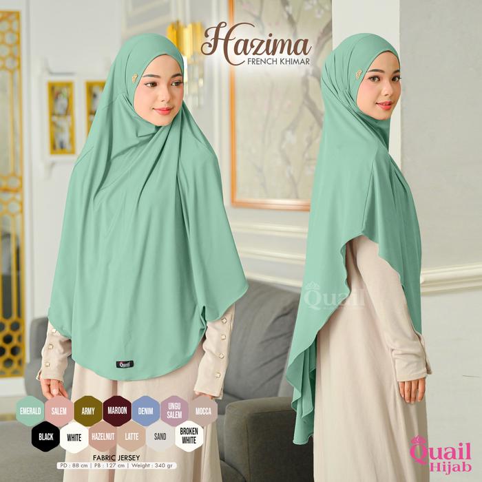 HAZIMA FRENCH KHIMAR Jumbo Syar'i Cadar bahan Jersey by Quail Hijab