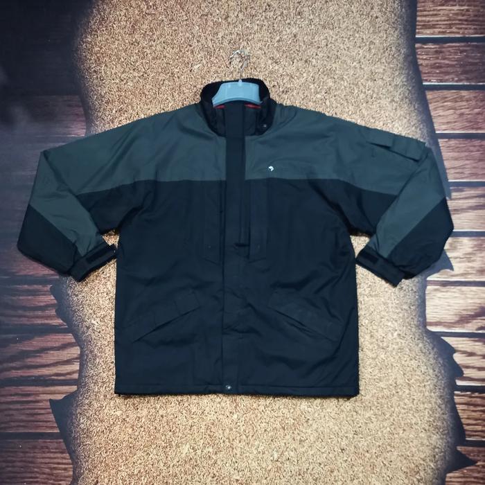 Jaket Semua Cuaca All weather Tebal LIPNER Warna Hitam Olive Inner Orange Quilted Size L