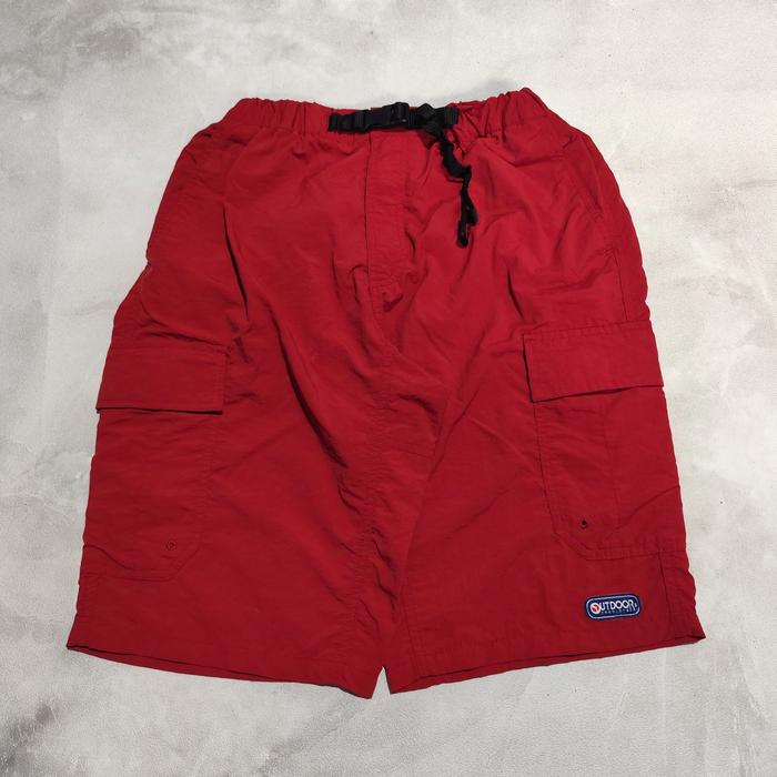 celana pendek cargo pria outdoor product merah bekas