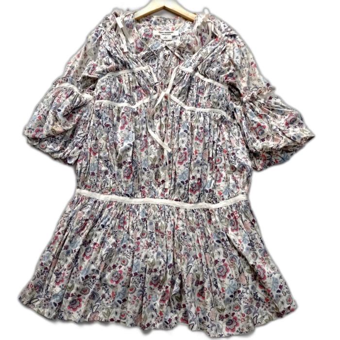 comme des garcons junya watanabe floral pleated ribbon tied dress 2007