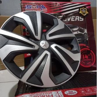 Wheel cover dop velg ring14 silver hitam isoka