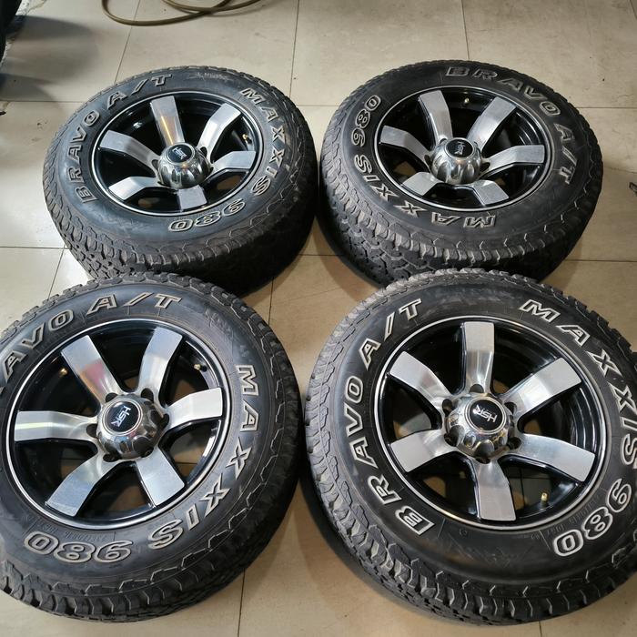 4 velg Ban HSR 16x8.0 6H 139.7 et0 Ring 16 R16 lebar 8 inci buat phanter Hardtop pajero Fortuner dma