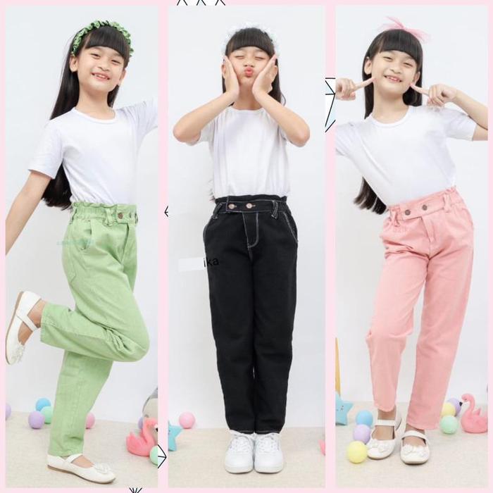 Poppy Boyfriend Kids Celana Boyfriend Anak Jeans Tali Silang