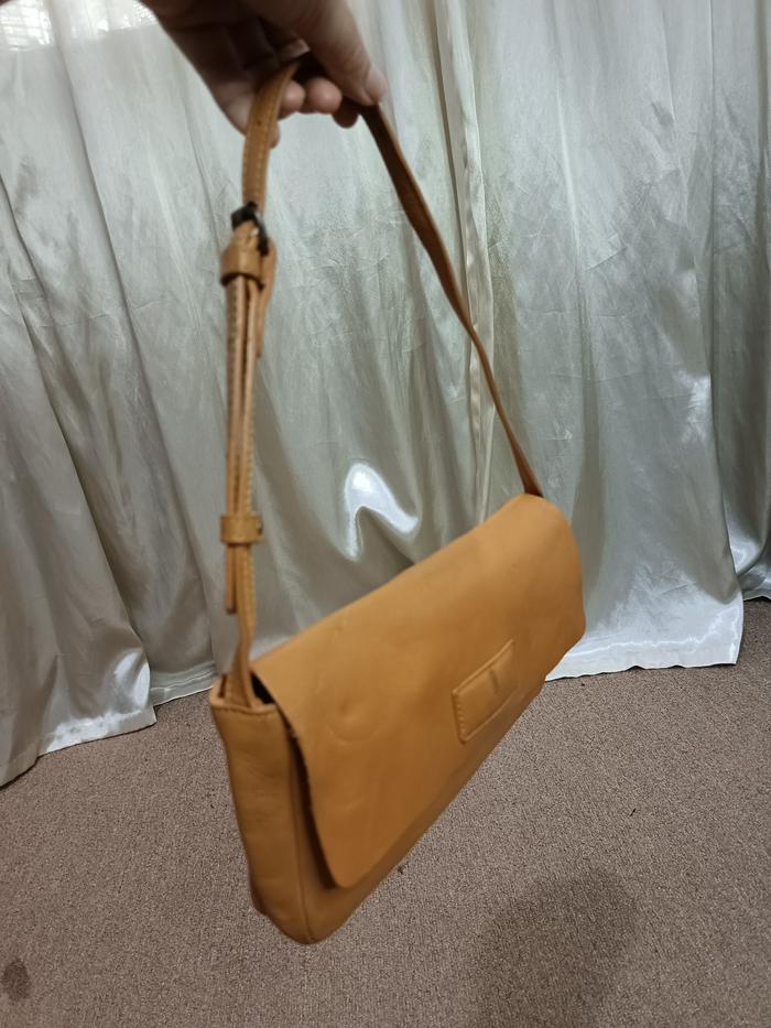 Tas shoulder Nicole St Gilles kulit asli coklat tan