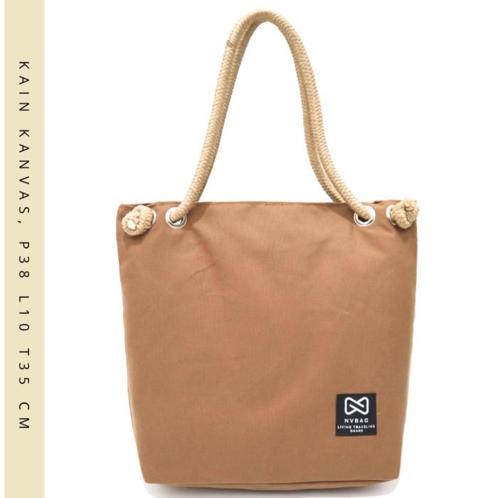 (PROMO COD) Tas Totebag tali sumbu / Bahan Kanvas kuliah Polos