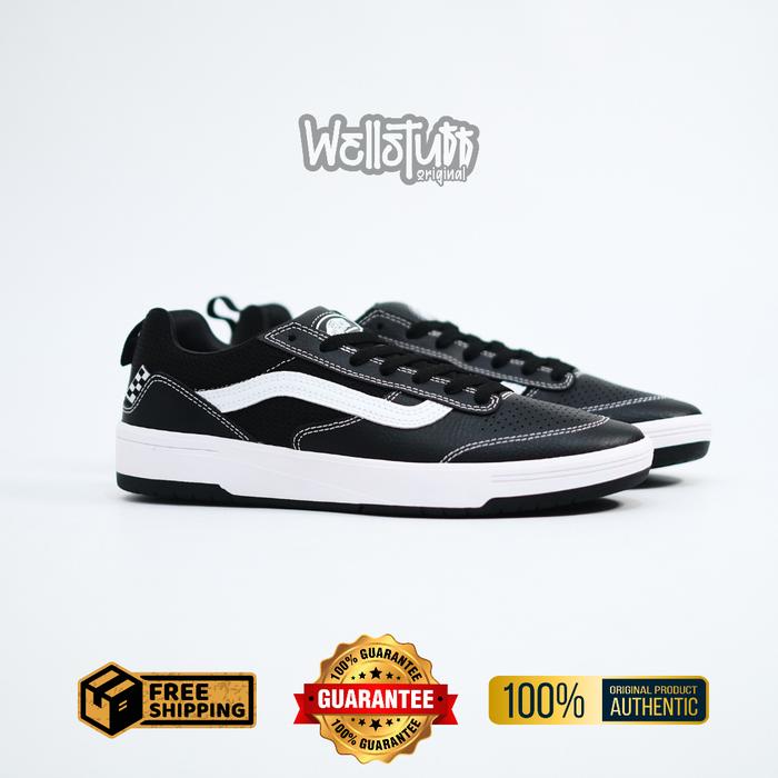 Sepatu Sneaker Vans Old Skool Zahba Leather Black White Original 100%