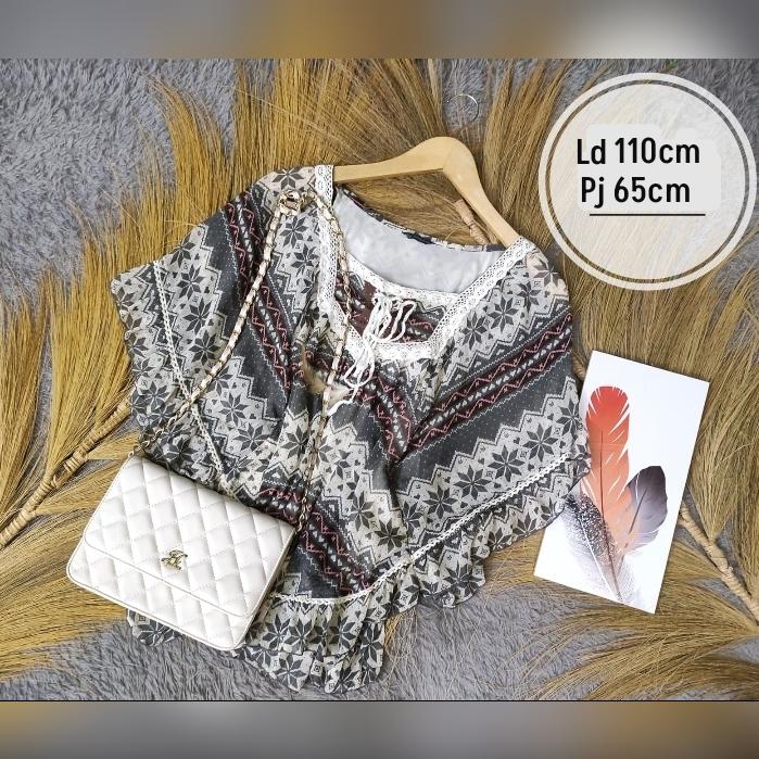 atasan boho model kelelawar tali dada brukat plus furing